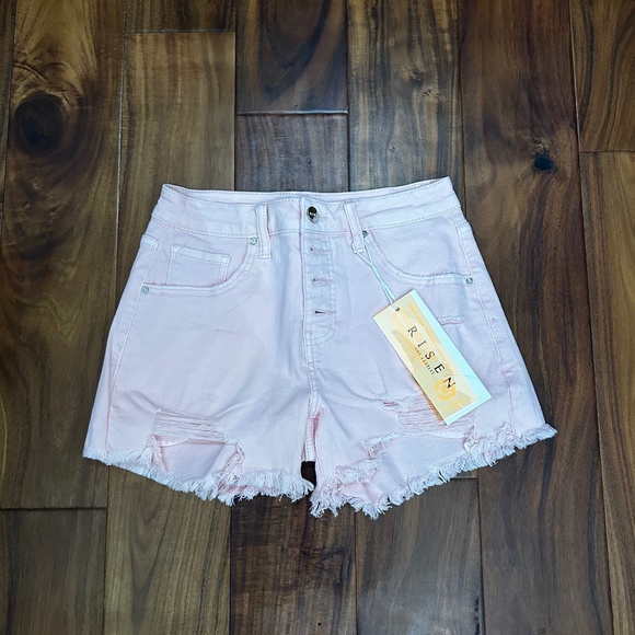 Pants - Pink jean shorts from Risen Jeans.